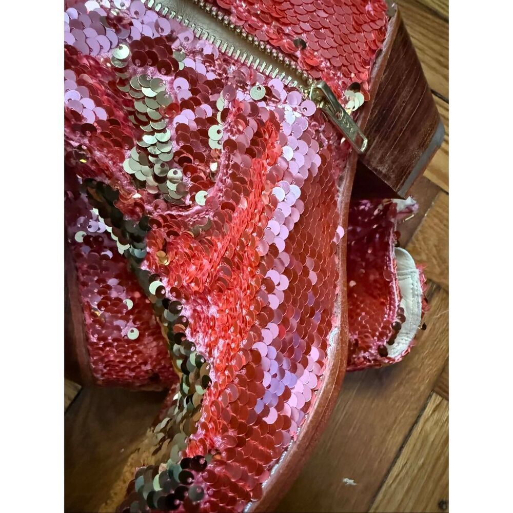 New Free People x Momo Chameleon Sequin Boots Size 37 - Picture 6 of 7